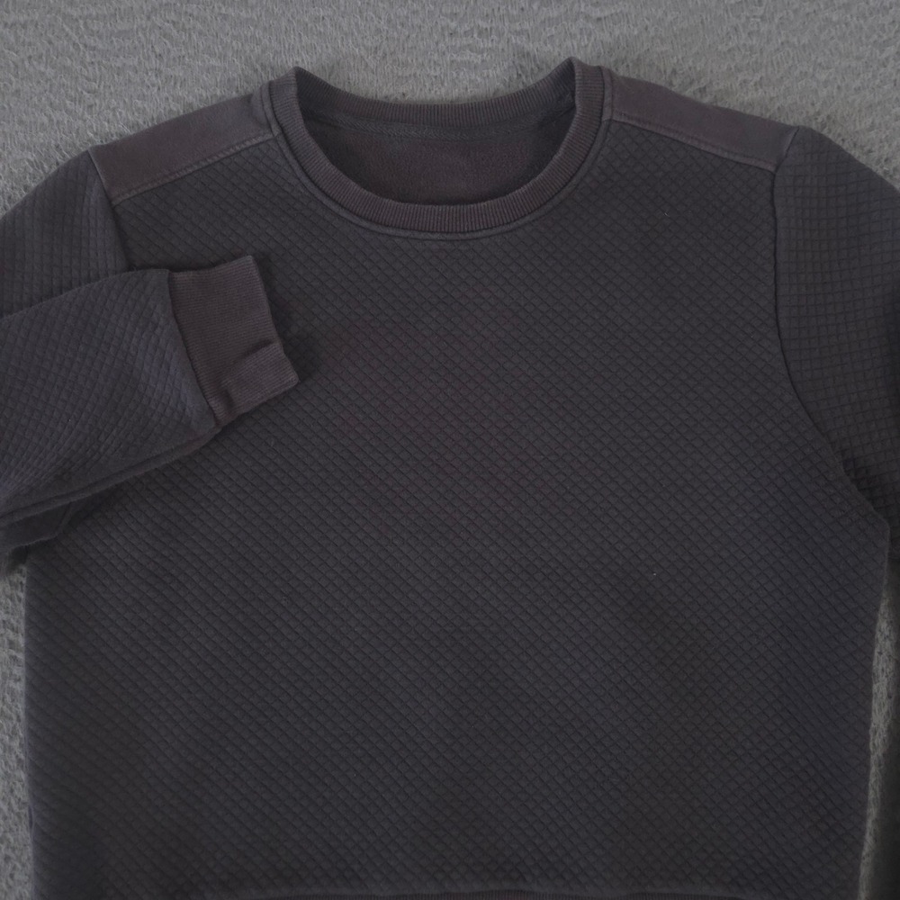 Born Primitive Sweatshirt Women S Gray Quilted Diamond Texture Pullover Crewneck
